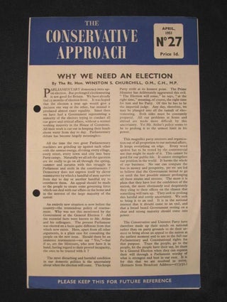 Item #000726 Why We Need an Election. Winston S. Churchill