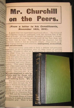 Item #000746 Mr. Churchill on the Peers by Winston S. Churchill, original 1910 leaflet, bound in...