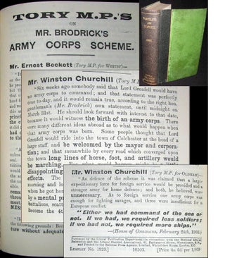 Tory M.P.'s on Mr. Brodrick's Army Corps Scheme, bound in Pamphlets & Leaflets for 1903, Being the Publications for the Year of the Liberal Publication Department