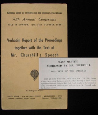 Item #000943 Winston Churchill's 14 October 1949 Speech to the 70th Annual Conservative Party...