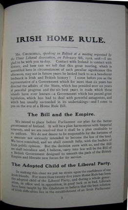 Two speech pamphlets: Irish Home Rule delivered 8 February 1912 and The Liberal Government and Naval Policy delivered 18 March 1912