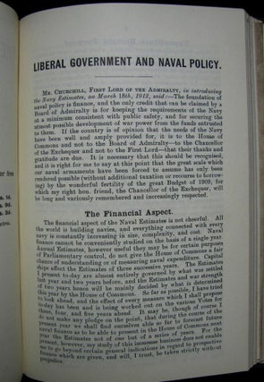 Two speech pamphlets: Irish Home Rule delivered 8 February 1912 and The Liberal Government and Naval Policy delivered 18 March 1912