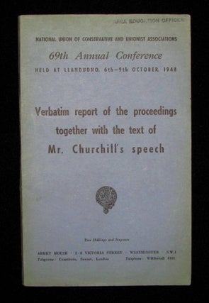 Item #001606 Winston Churchill's 9 October 1948 Speech to the 69th Annual Conservative Party...