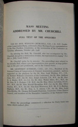 Winston Churchill's 9 October 1948 Speech to the 69th Annual Conservative Party Conference published in the Report of the Proceedings
