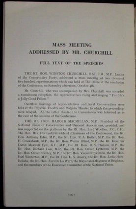 Winston Churchill's 4 October 1947 Speech to the 68th Annual Conservative Party Conference published in the Report of the Proceedings