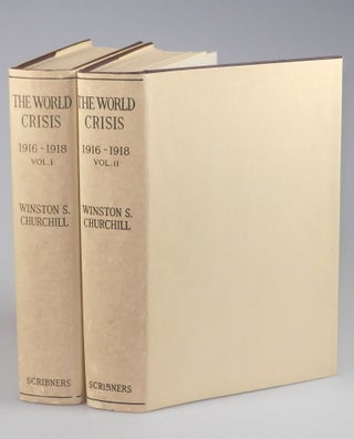 The World Crisis, 1916-1918, Volumes I & II, immaculate jacketed first editions in the very rare publisher's slipcase