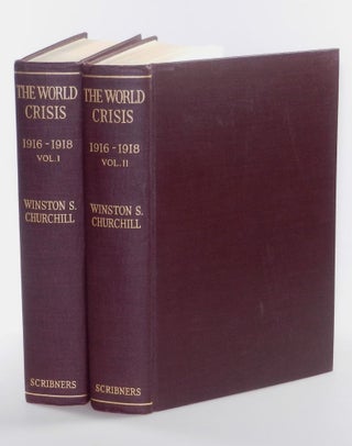 The World Crisis, 1916-1918, Volumes I & II, immaculate jacketed first editions in the very rare publisher's slipcase