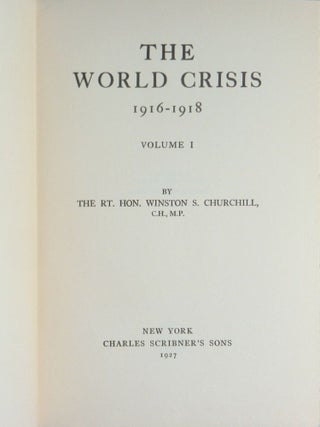 The World Crisis, 1916-1918, Volumes I & II, immaculate jacketed first editions in the very rare publisher's slipcase
