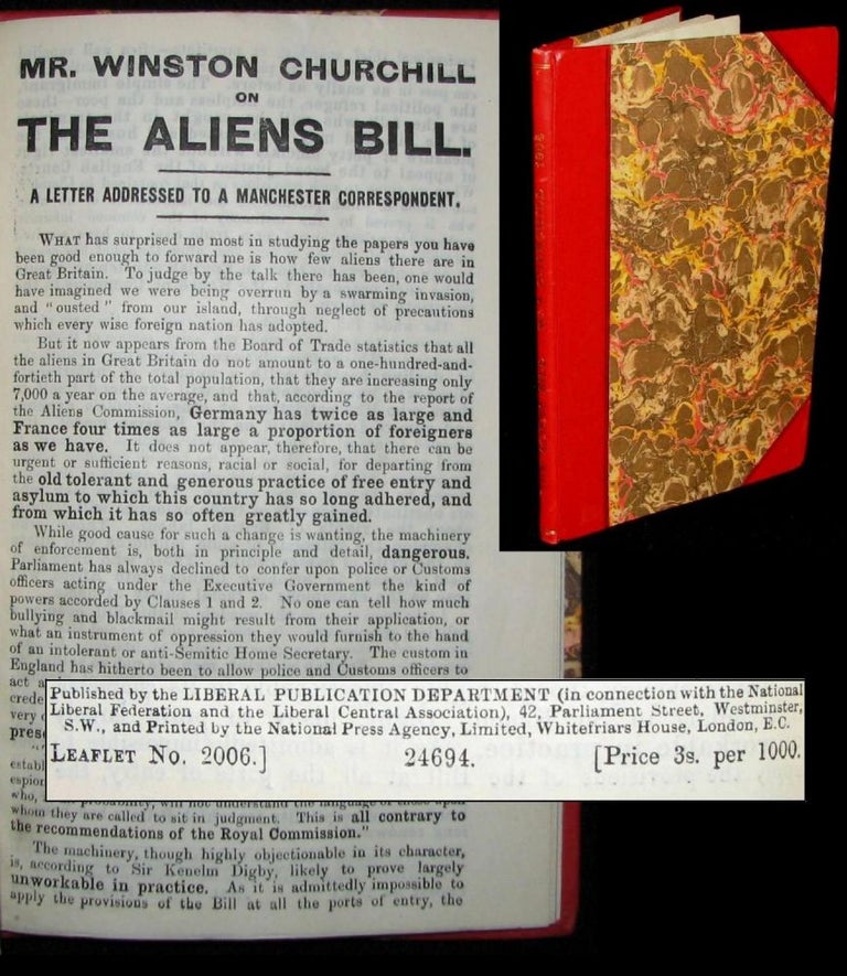 Item #001777 Mr. Winston Churchill on the Aliens Bill. Winston S. Churchill.