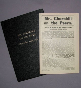 Item #001881 Mr. Churchill on the Peers. Winston S. Churchill