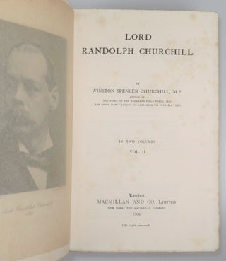 "Linky from Winston S.C 1 Jan 1906" - Lord Randolph Churchill, Winston S. Churchill's biography of his father inscribed and dated by Winston to his lifelong friend, confidante, and best man at his wedding, Hugh Cecil, the day before publication