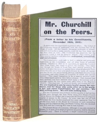 Item #003174 Mr. Churchill on the Peers by Winston S. Churchill, original 1910 leaflet, bound in...