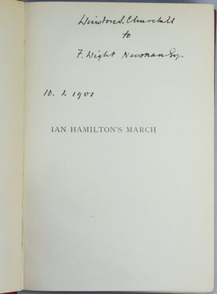 Ian Hamilton's March, inscribed and dated in January 1901 by Churchill during his first lecture tour of the U.S. and Canada