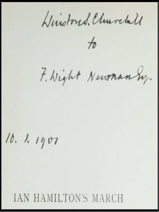 Ian Hamilton's March, inscribed and dated in January 1901 by Churchill during his first lecture tour of the U.S. and Canada