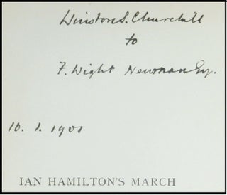 Ian Hamilton's March, inscribed and dated in January 1901 by Churchill during his first lecture tour of the U.S. and Canada