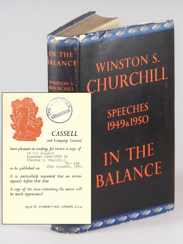 Item #003760 In the Balance, a pre-publication publisher's review copy for The Scotsman, the national newspaper of Scotland. Winston S. Churchill.