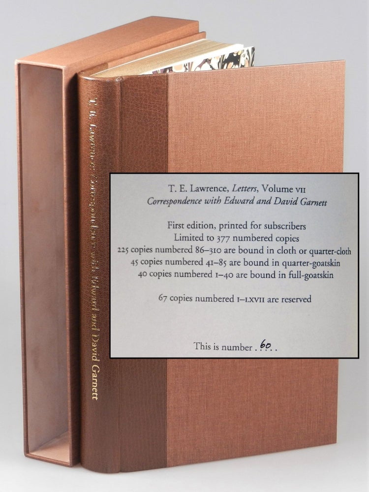 Item #004105 T. E. Lawrence's Correspondence with Edward and David Garnett, the quarter goatskin binding of the limited edition, one of 45 issued thus. T. E. Lawrence, Jeremy and Nicole Wilson, Jeremy Wilson, Jeremy, Nicole Wilson.