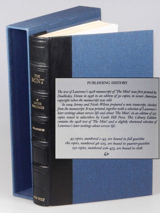 Item #004149 'The Mint' and Later Writings About Service Life. T. E. Lawrence, Jeremy and Nicole...