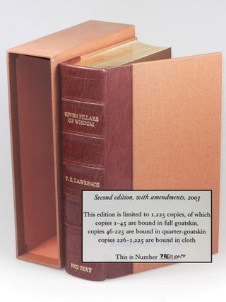 Item #004307 Seven Pillars of Wisdom: a triumph, the complete 1922 'Oxford' text, limited...