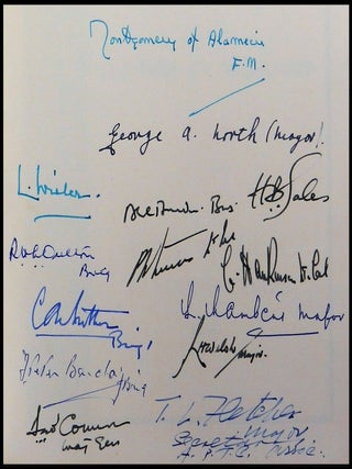 A 1958-1962 Archive of the Centenary of the British Army's Physical Training Corps at Aldershot, spanning Field Marshal Bernard Law Montgomery's final years as Colonel Commandant, comprising two commemorative books signed by Montgomery, two holograph signed letters from Montgomery, an invitation bearing Montgomery's autograph, and a vintage photograph of Montgomery in Aldershot for the Centenary