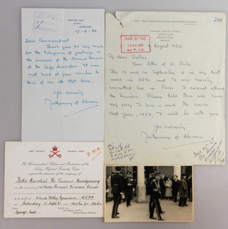 A 1958-1962 Archive of the Centenary of the British Army's Physical Training Corps at Aldershot, spanning Field Marshal Bernard Law Montgomery's final years as Colonel Commandant, comprising two commemorative books signed by Montgomery, two holograph signed letters from Montgomery, an invitation bearing Montgomery's autograph, and a vintage photograph of Montgomery in Aldershot for the Centenary
