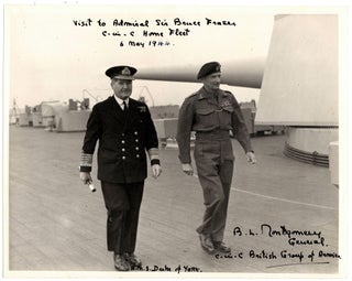 Item #004396 Official Admiralty Second World War photo of General Bernard Law Montgomery and...