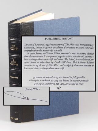 Item #004430 'The Mint' and Later Writings About Service Life. T. E. Lawrence, Jeremy and Nicole...