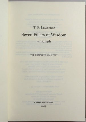 Seven Pillars of Wisdom: a triumph, the complete 1922 'Oxford' text, first and limited one-volume edition, one of 180 copies issued thus in quarter Nigerian goatskin