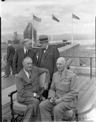 Original, unpublished photographic negatives of U.S. President Franklin D. Roosevelt, British Prime Minister Winston S. Churchill, Canadian Prime Minister MacKenzie King, and others on 18 August 1943 at the 'Quadrant' conference in Quebec