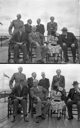 Original, unpublished photographic negatives of U.S. President Franklin D. Roosevelt, British Prime Minister Winston S. Churchill, Canadian Prime Minister MacKenzie King, and others on 18 August 1943 at the 'Quadrant' conference in Quebec