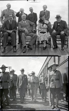 Original, unpublished photographic negatives of U.S. President Franklin D. Roosevelt, British Prime Minister Winston S. Churchill, Canadian Prime Minister MacKenzie King, and others on 18 August 1943 at the 'Quadrant' conference in Quebec