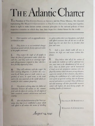 Item #004643 The Atlantic Charter. Winston S. Churchill, Franklin D. Roosevelt