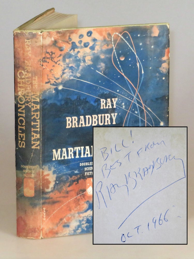 Item #004652 The Martian Chronicles, the first edition in dust jacket, inscribed and dated by the author in 1966. Ray Bradbury.