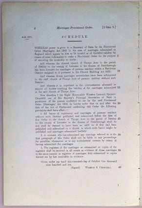 Marriages Provisional Order. A Bill to confirm a Provisional Order made by one of His Majesty's Principal Secretaries of State under the Provisional Order (Marriages) Act 1905