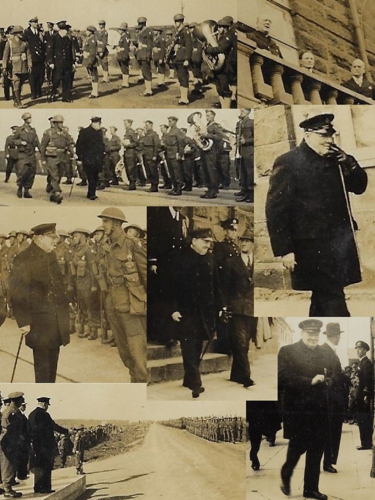 Item #004871 A sailor's Second World War photo album including eight original, unpublished photographs of Prime Minister Winston S. Churchill in Iceland during his return from meeting with President Roosevelt in Placentia Bay and just days after their announcement of the Atlantic Charter