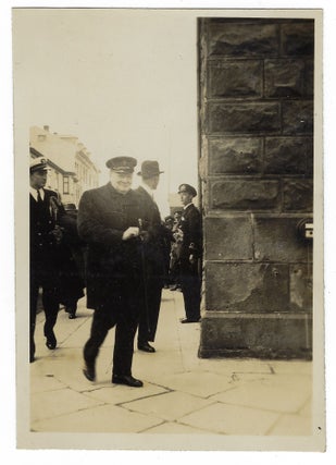 A sailor's Second World War photo album including eight original, unpublished photographs of Prime Minister Winston S. Churchill in Iceland during his return from meeting with President Roosevelt in Placentia Bay and just days after their announcement of the Atlantic Charter