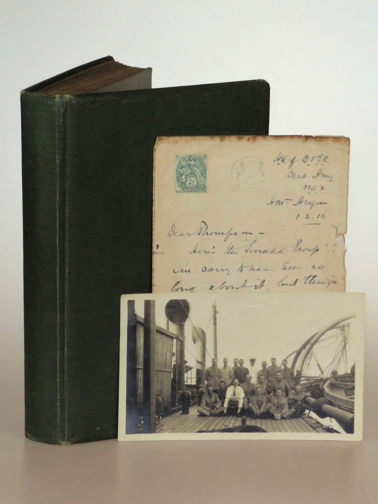 Item #004890 The photograph album of an Australian service member featuring 44 vernacular images documenting the Middle Eastern theatre at the beginning of the First World War, including a 1 February 1916 handwritten letter from a fellow service member written aboard a troop ship evacuating from Gallipoli