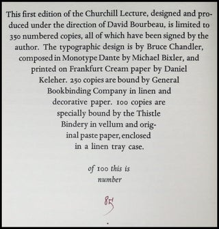Churchill Lecture: An Address by Gerald R. Ford at the English-Speaking Union, London, England, November 30, 1983, the signed limited first edition, copy #85 of 100