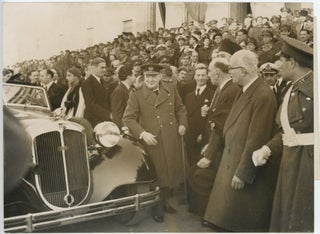 Item #005211 An original wartime press photograph of Prime Minister Winston S. Churchill and...