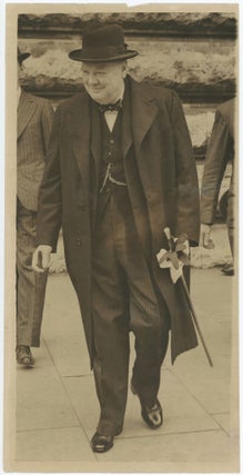 Item #005270 An original Second World War press photograph of Prime Minister Winston S. Churchill...