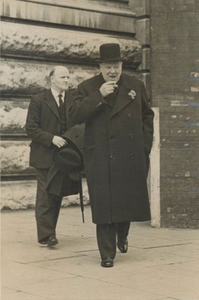 Item #005275 An original Second World War press photograph of Winston S. Churchill during the...