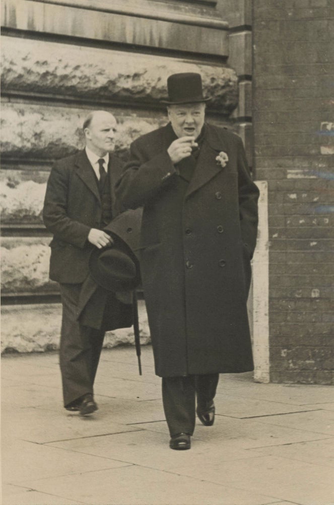 Item #005275 An original Second World War press photograph of Winston S. Churchill during the campaign for the 1945 General Election that ended his wartime premiership