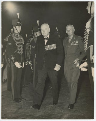 Item #005381 EL ALAMEIN RE-UNION - An original press photograph of Winston S. Churchill and Field...