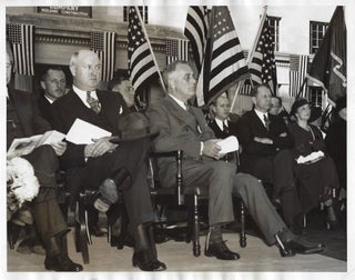 Item #005495 An original press photo of President Franklin Delano Roosevelt at a Washington D.C....