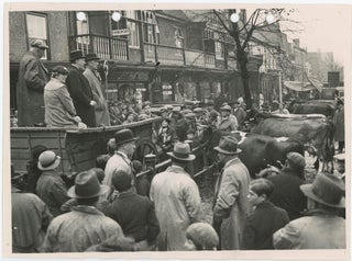 Item #005567 CHURCHILL SPEAKS TO THE FARMERS - An original press photograph of Winston S....