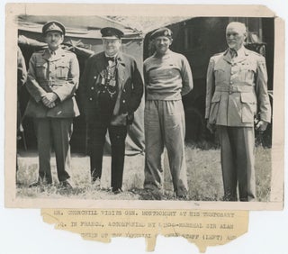 Item #005579 An original wartime press photograph of Prime Minister Winston S. Churchill, Field...
