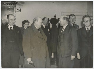 Item #005627 MR. CHURCHILL ARRIVES BACK IN ENGLAND - An original Second World War press...