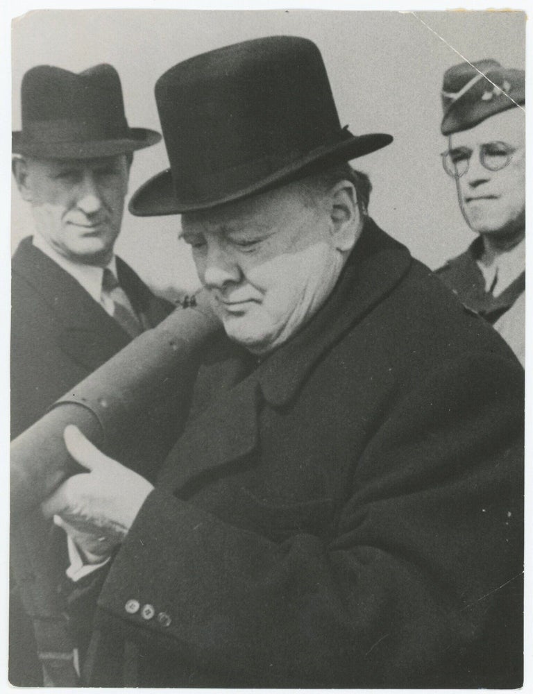 An original 1944 Second World War press photograph of British Prime Minister Winston S. Churchill...