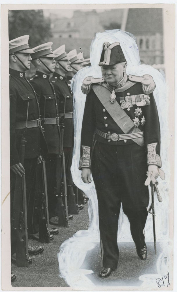 Item #005643 An original press photograph of Winston S. Churchill at the ceremony for his installation as Lord Warden of the Cinque Ports on 14 August 1946