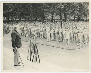 Item #005654 An original wartime press photograph of Prime Minister Winston S. Churchill...